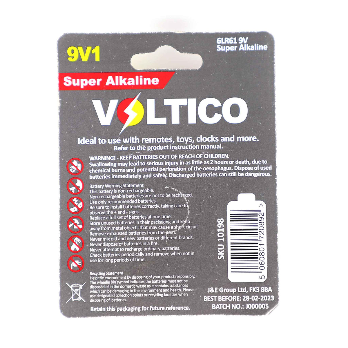 Voltico Super Alkaline 9V 1Pk