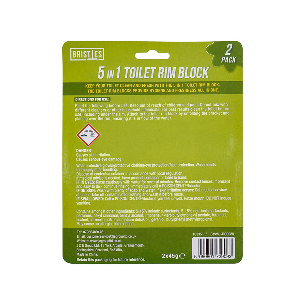 5In1 Twin Toilet Rim Block Lime