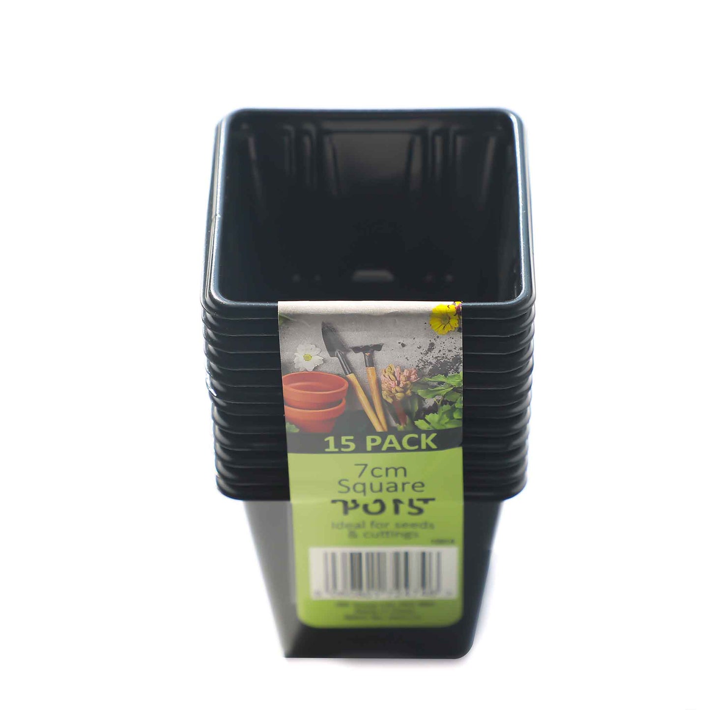 Black Sqaure Pots 7cm 15PK