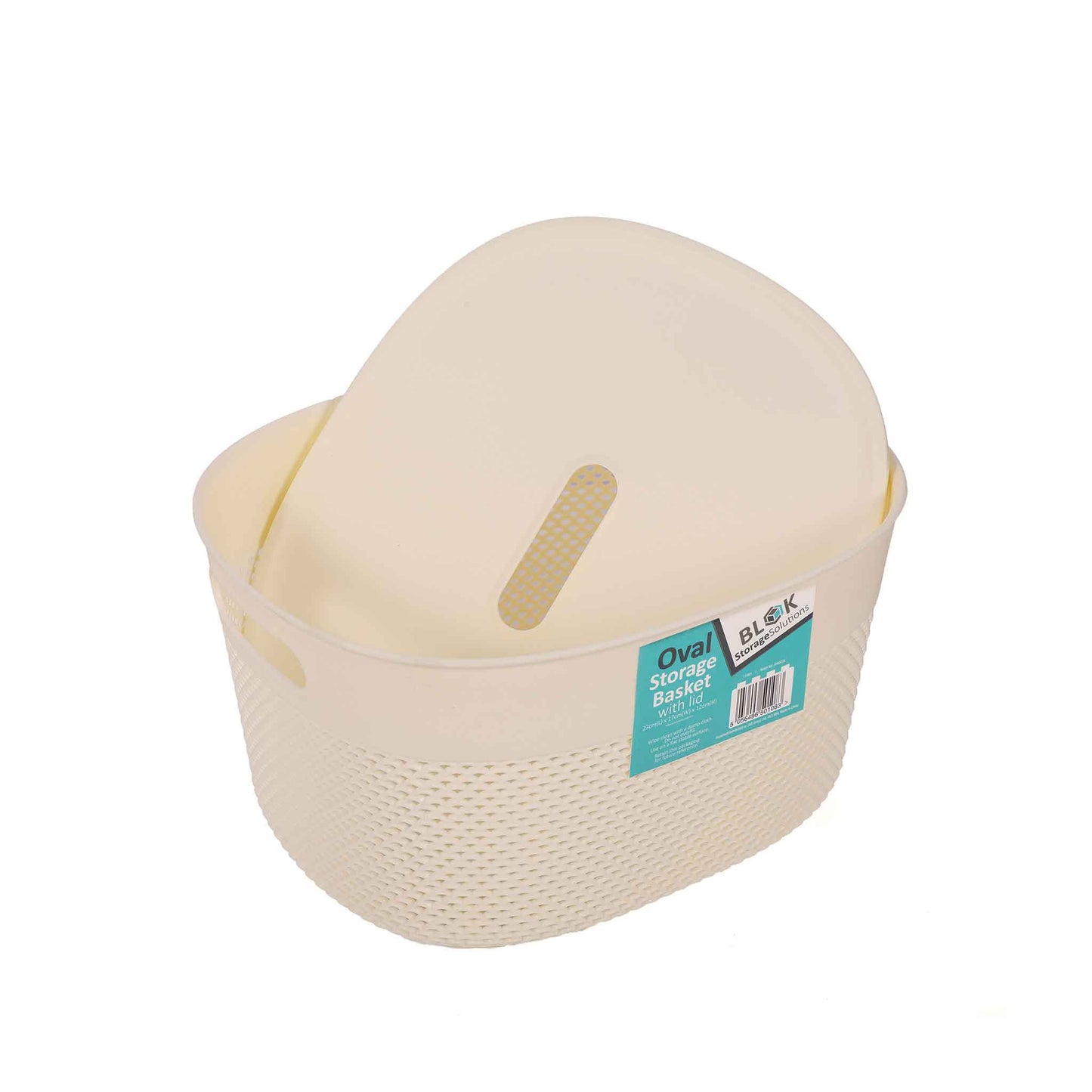 Small Oval Storage Basket With Lid 23x17x12cm