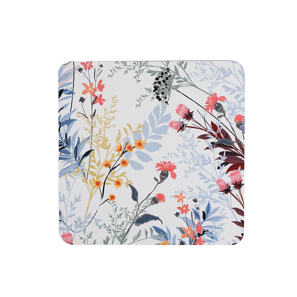 Floral Printed Cork Placemat Square 4PK