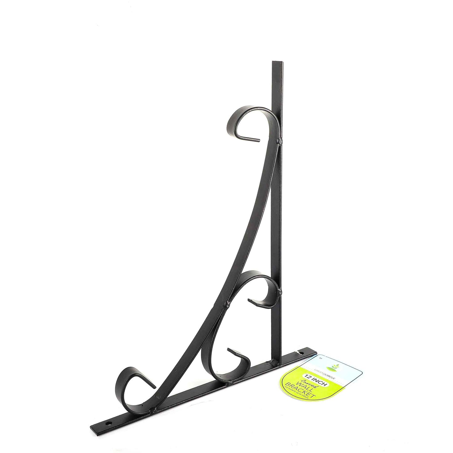 Curved Black Hanging Basket Bracket 12inch