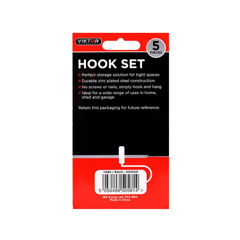 Silver Steel S Hook Set 5PC