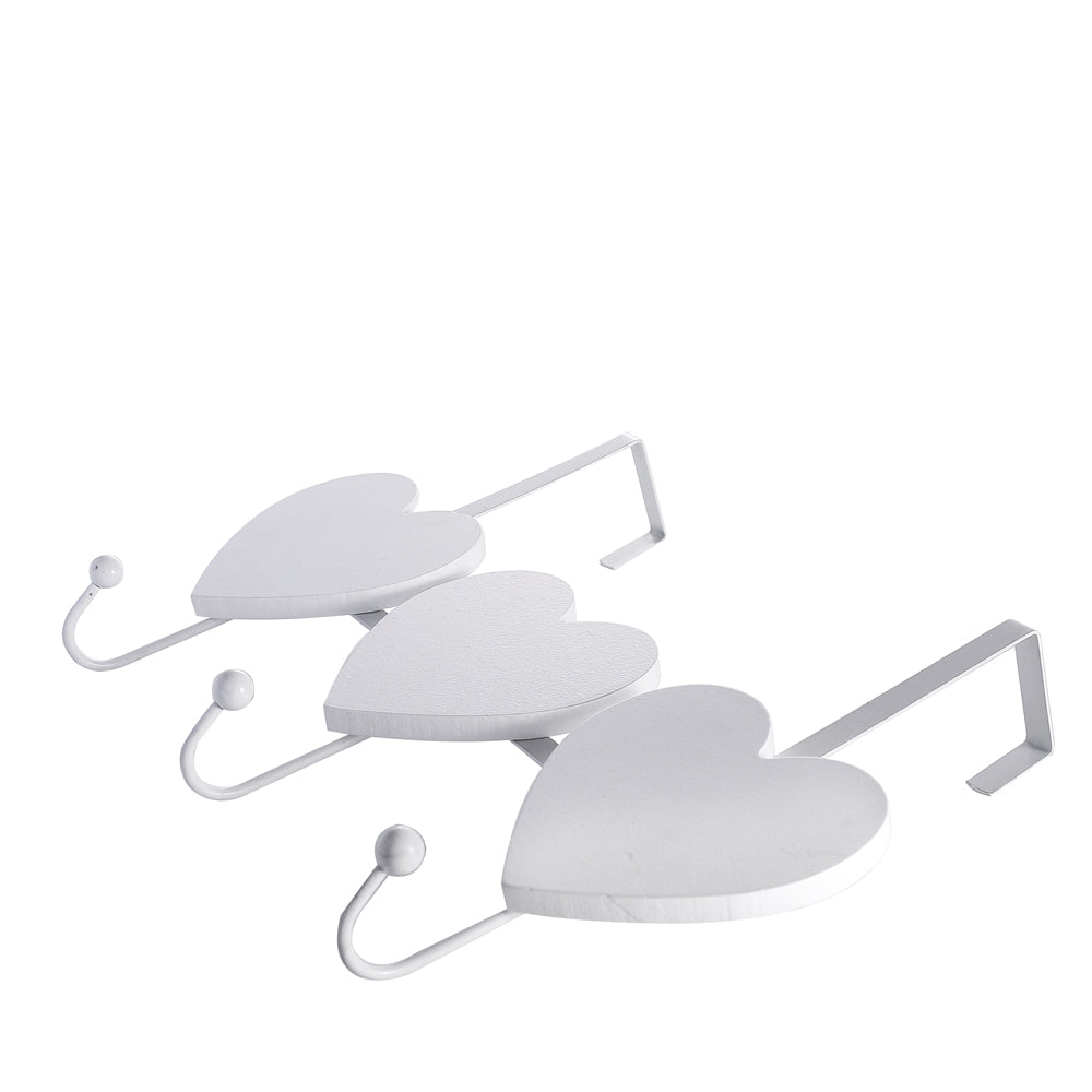 Wood White Heart Overdoor Hooks