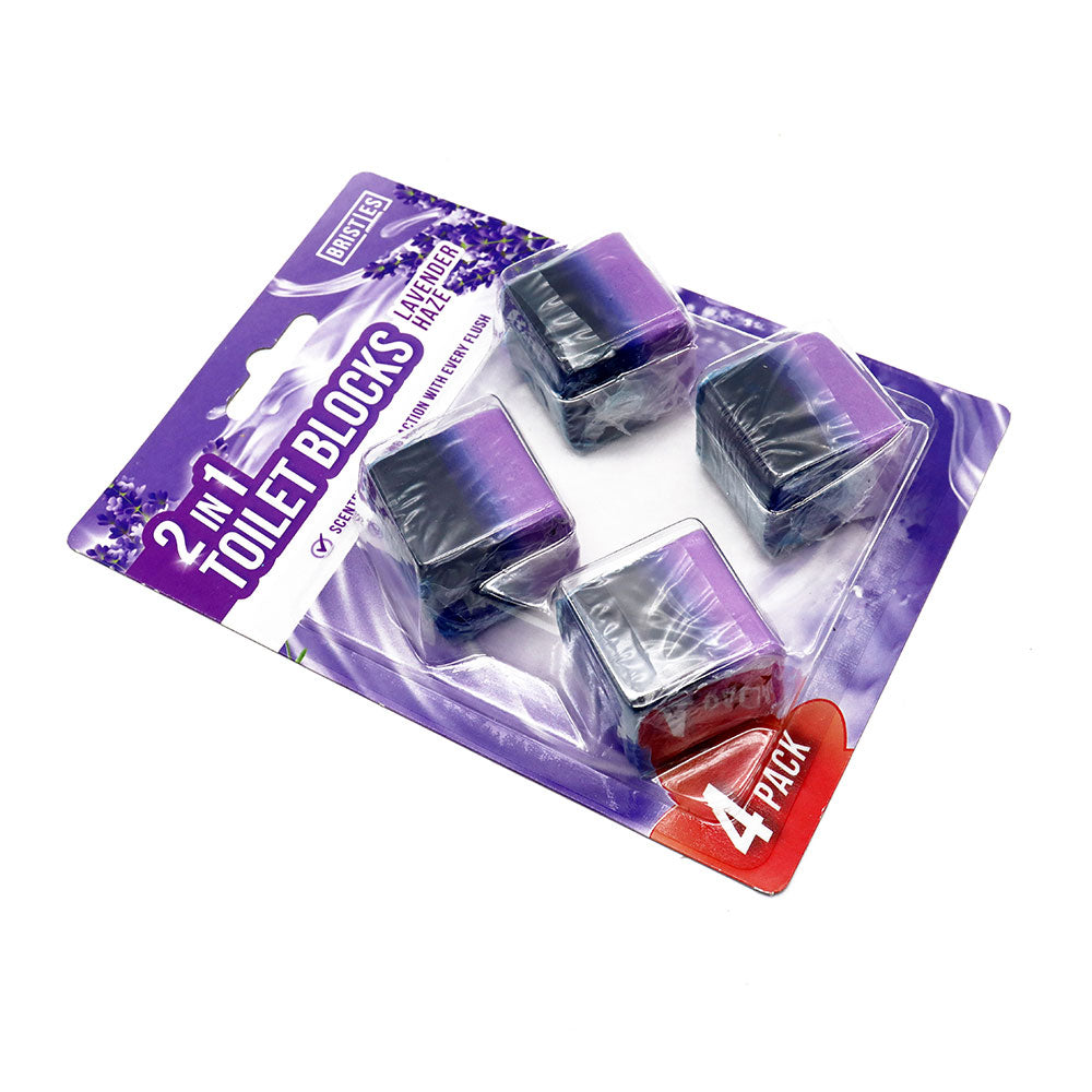 2In1 Toilet Blocks Cube Lavender Haze 4Pack