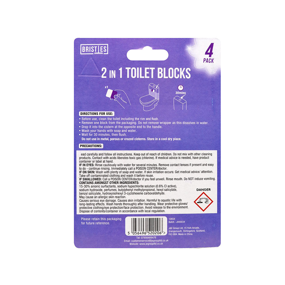 2In1 Toilet Blocks Cube Lavender Haze 4Pack