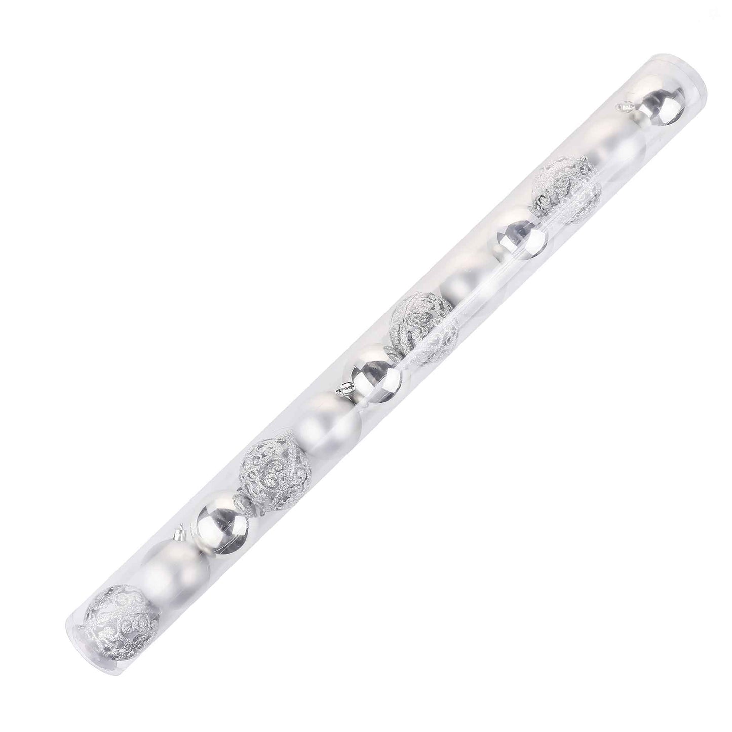 12 Piece Assorted Balls 6cm-Silver