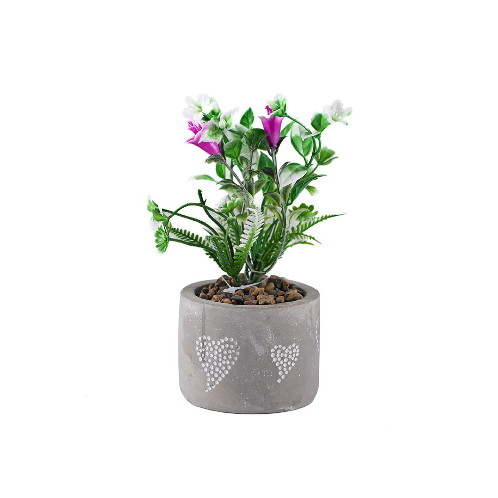 Decorative Patterned Grey Pot of Flower