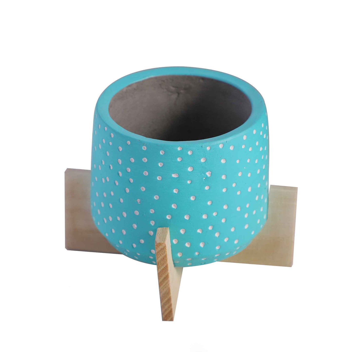 Spotty Pot with Wood Legs