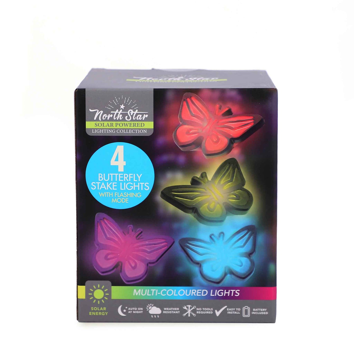 4 Stake Lights(400mah) Butterfly Daisy