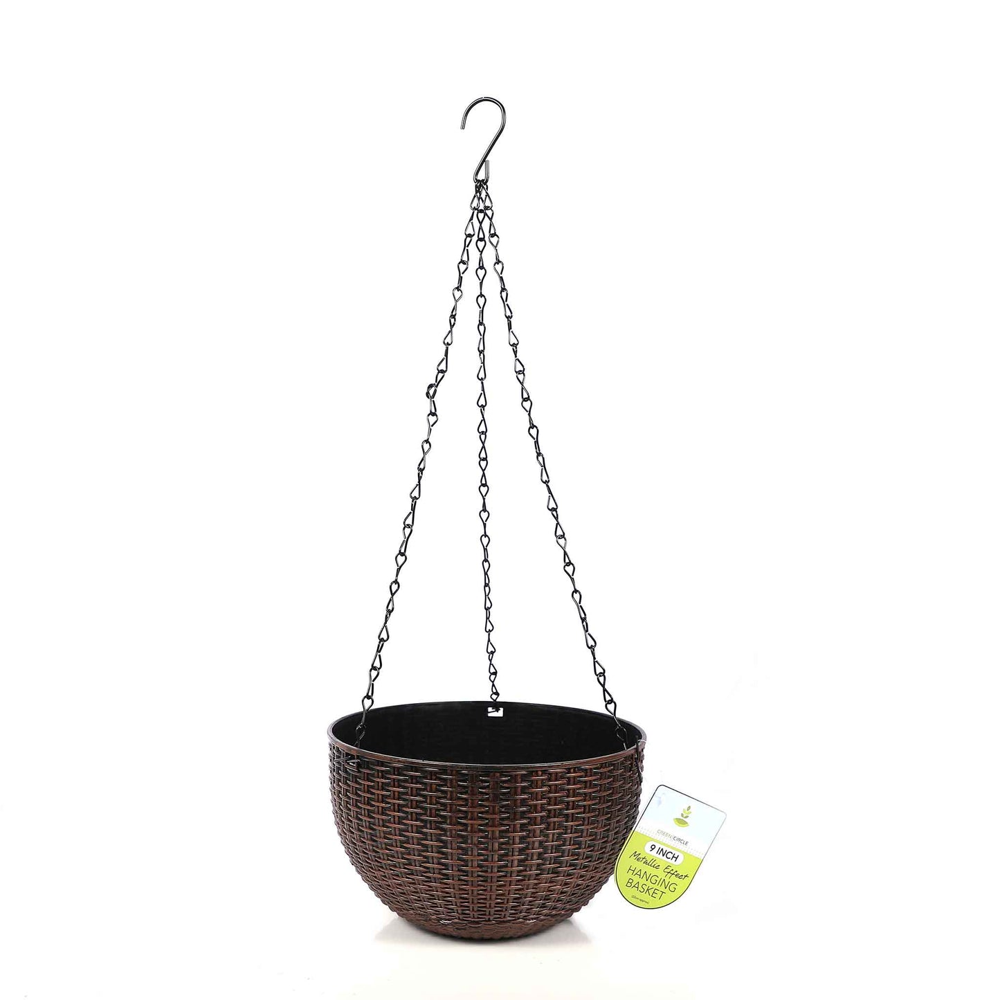 Metalic Effect Hanging Basket 9inch