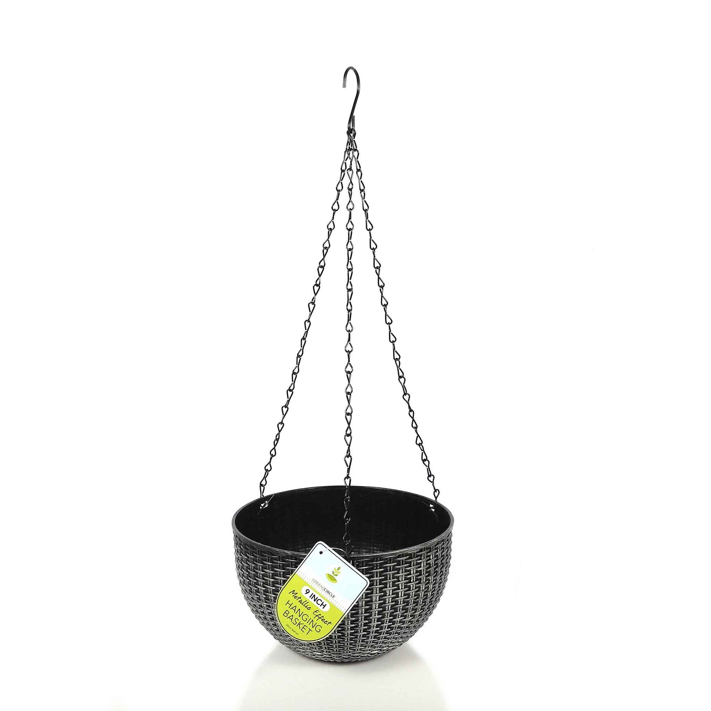 Metalic Effect Hanging Basket 9inch