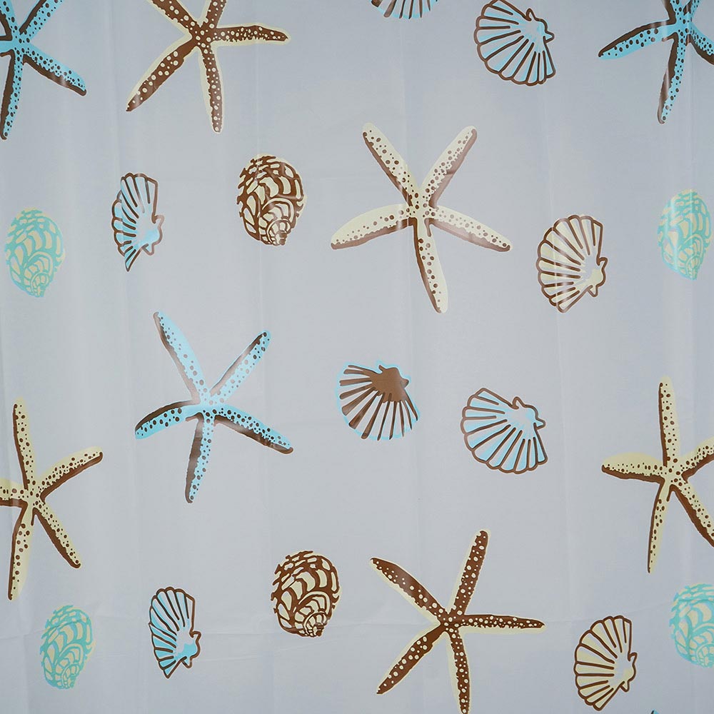 Starfish and Shell Peva Shower Curtain 180cmx180cm