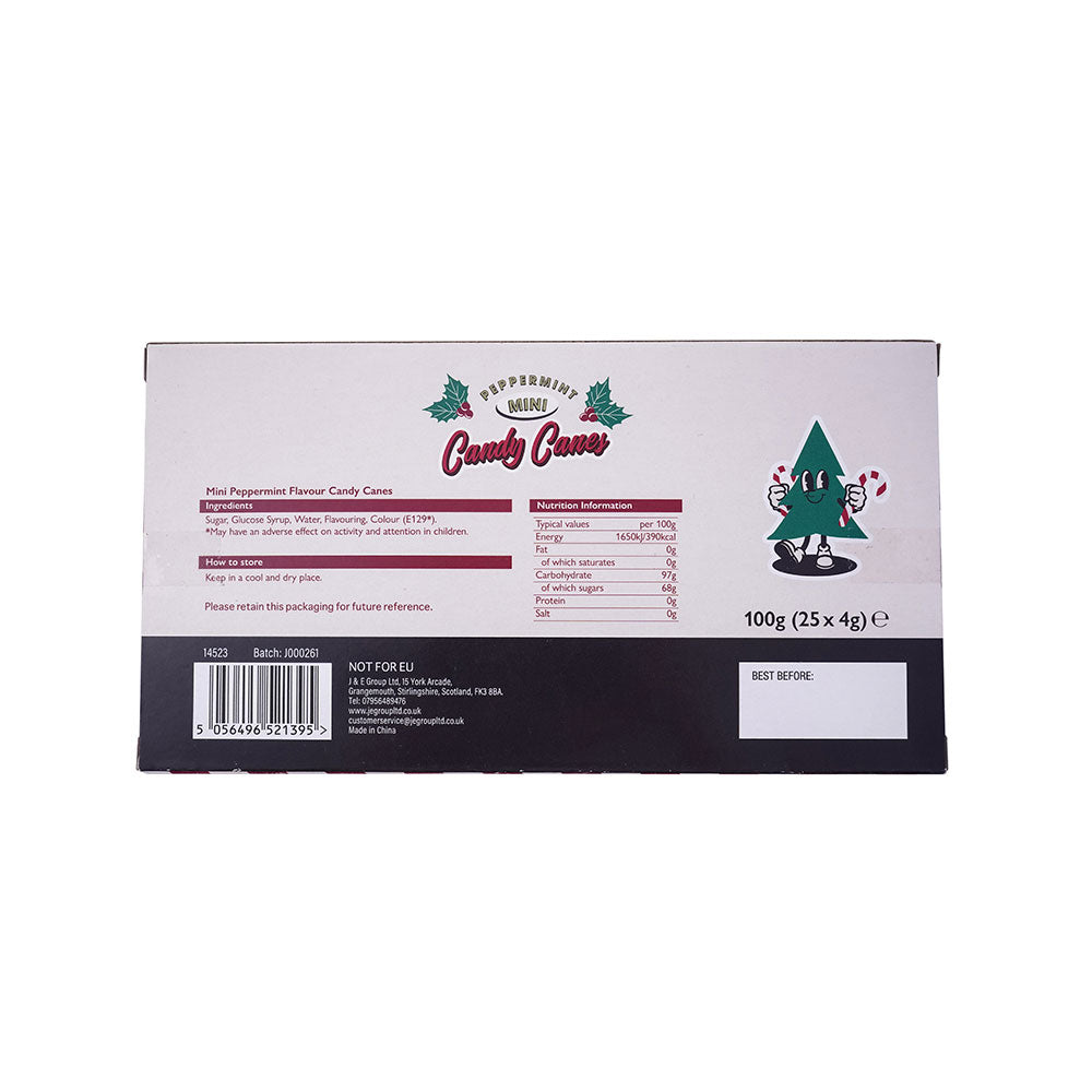 Mini Peppermint Flavour Candy Canes 25x4g