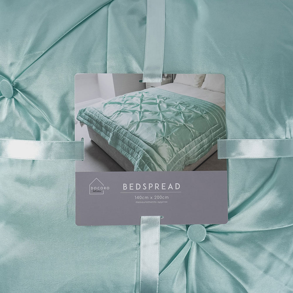 Buttoned Bedspread Teal 140x200cm