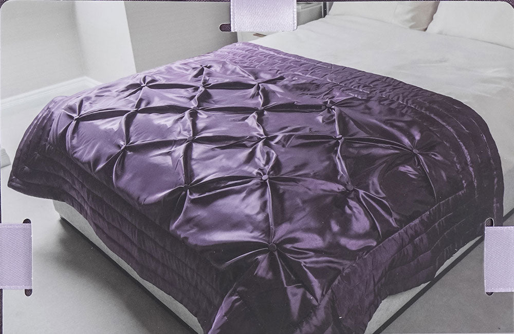 Buttoned Bedspread Plum 140x200cm