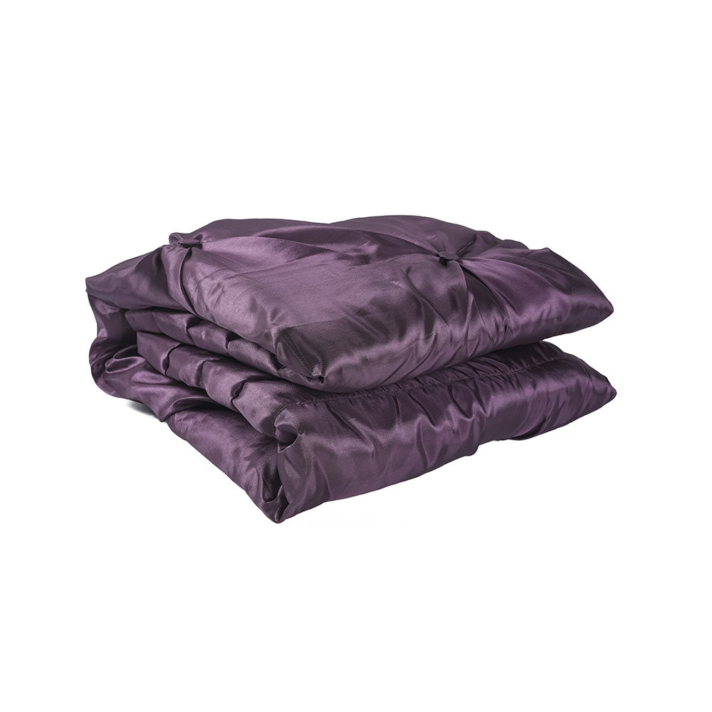 Buttoned Bedspread Plum 140x200cm