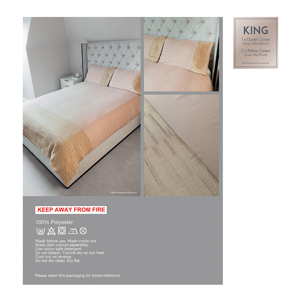 Natural Jacquard Linen Beige Duvet Set King Size