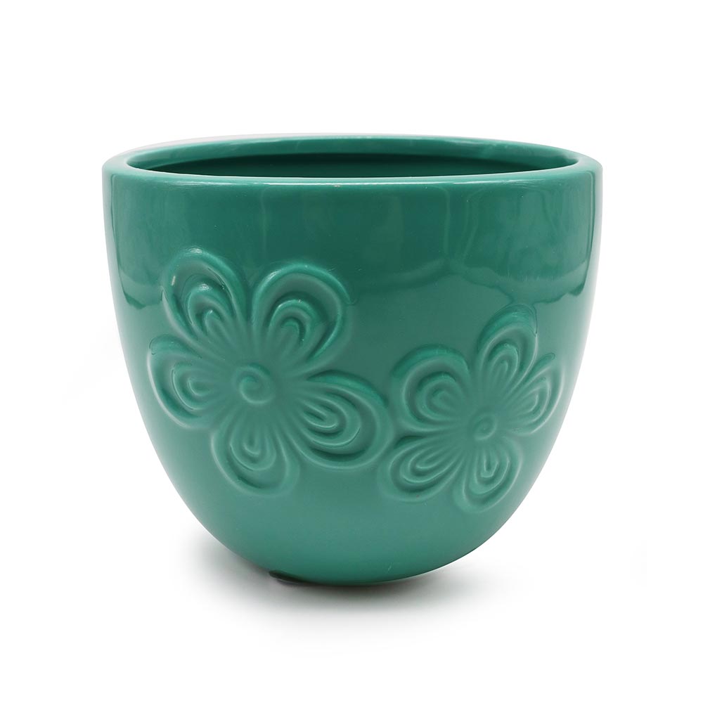 Round Embossed Flower Pot
