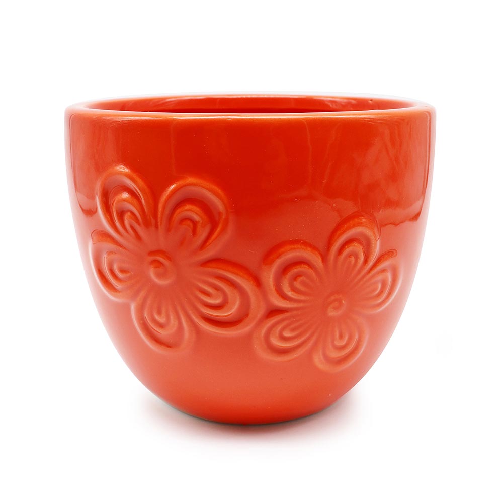 Round Embossed Flower Pot