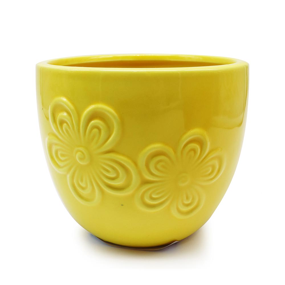 Round Embossed Flower Pot