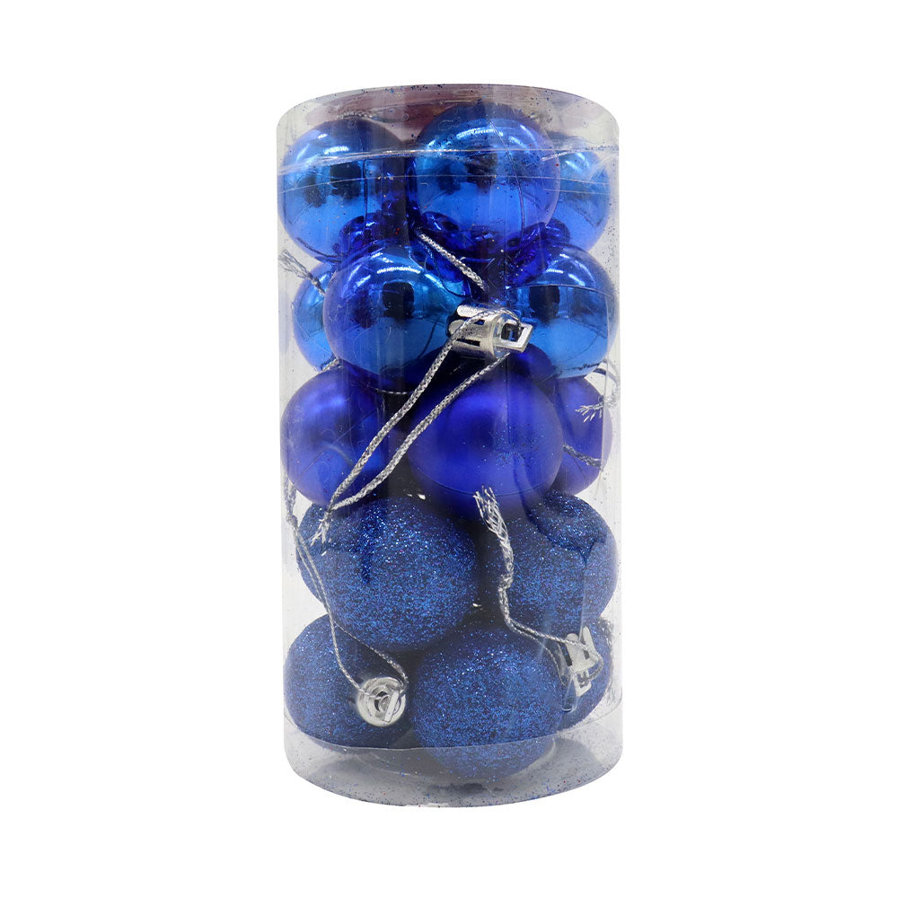 Shatterproof Baubles Blue 30MM 20PC