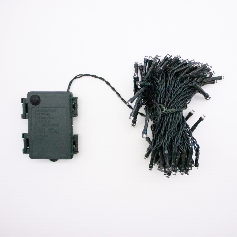 100 LED Timer Lights Green Wire