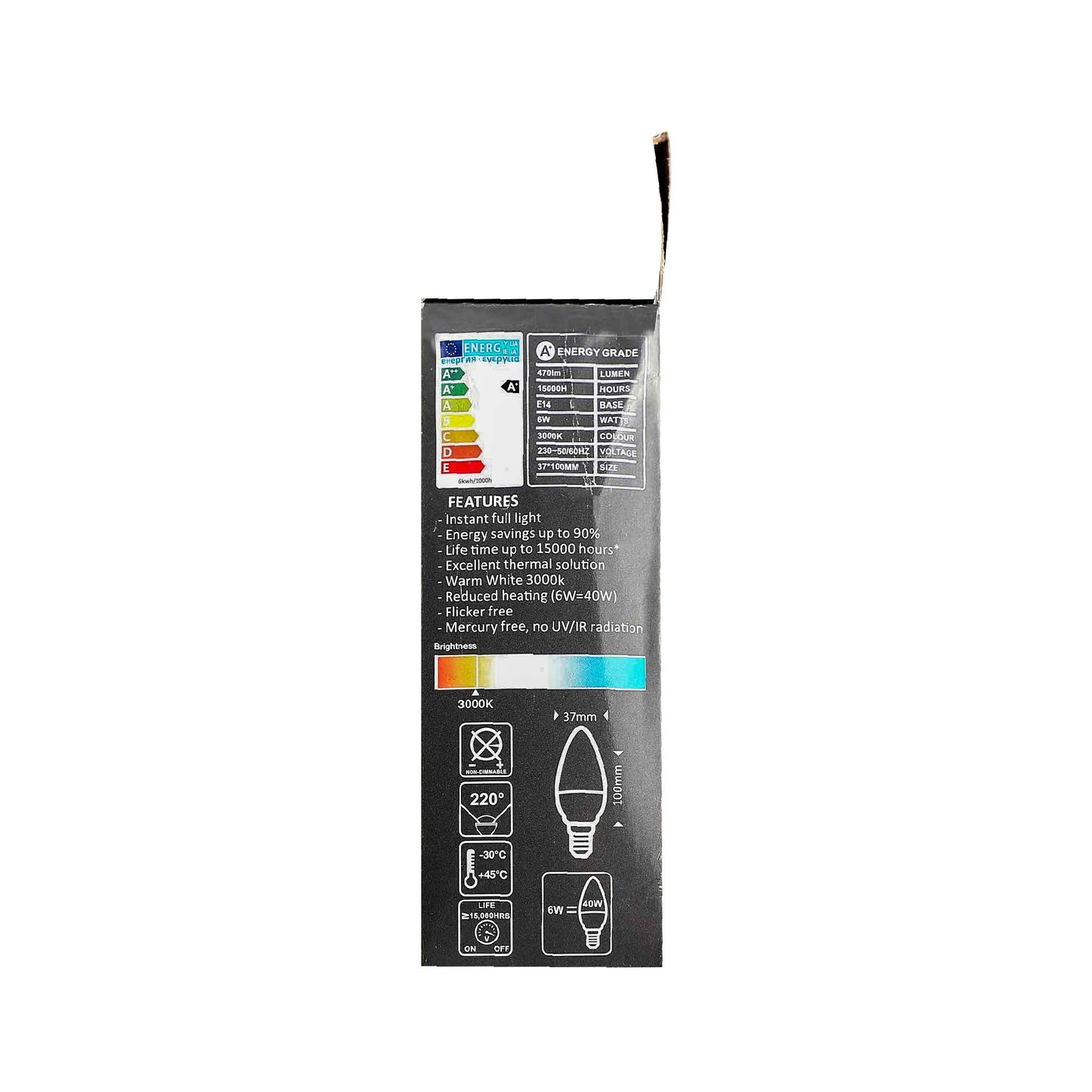 LED Candle 6W E14 4PK