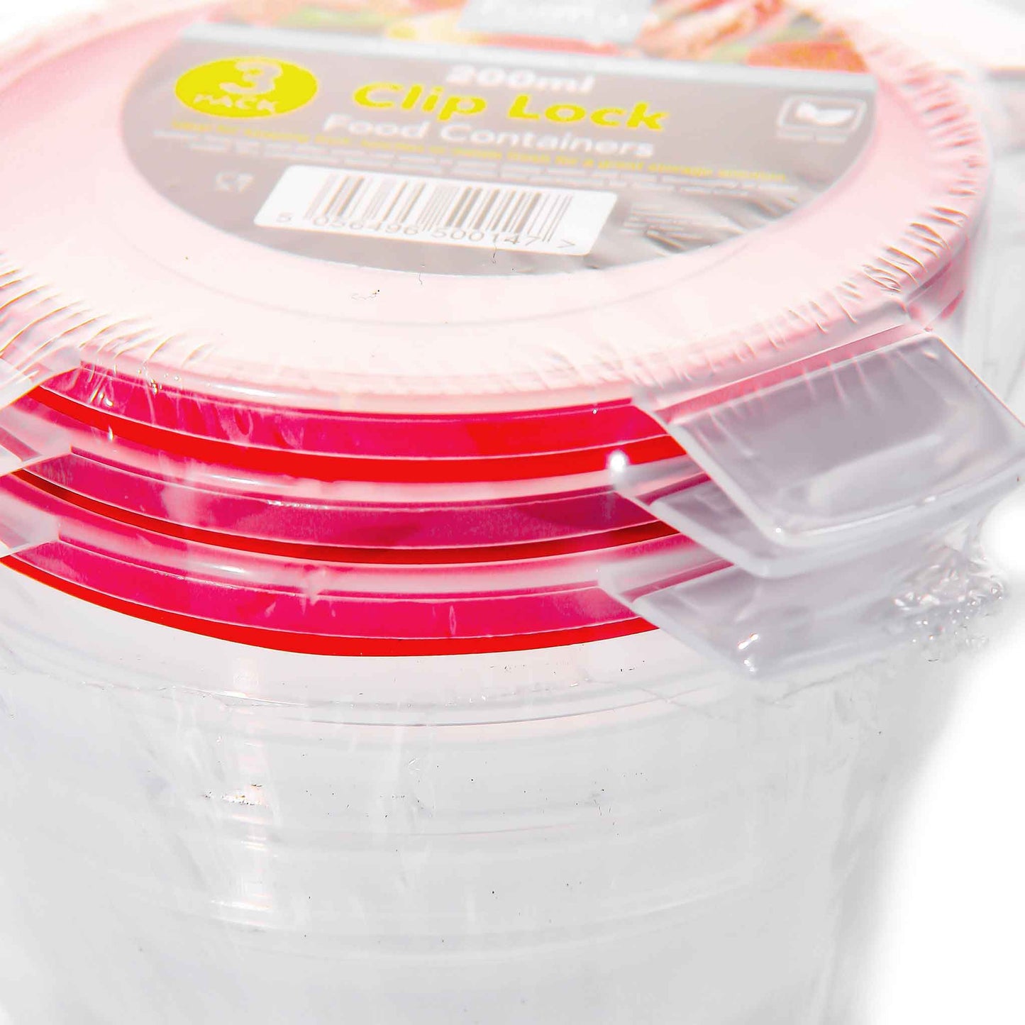Click Lock Food Container 200ML 3PK Assorted
