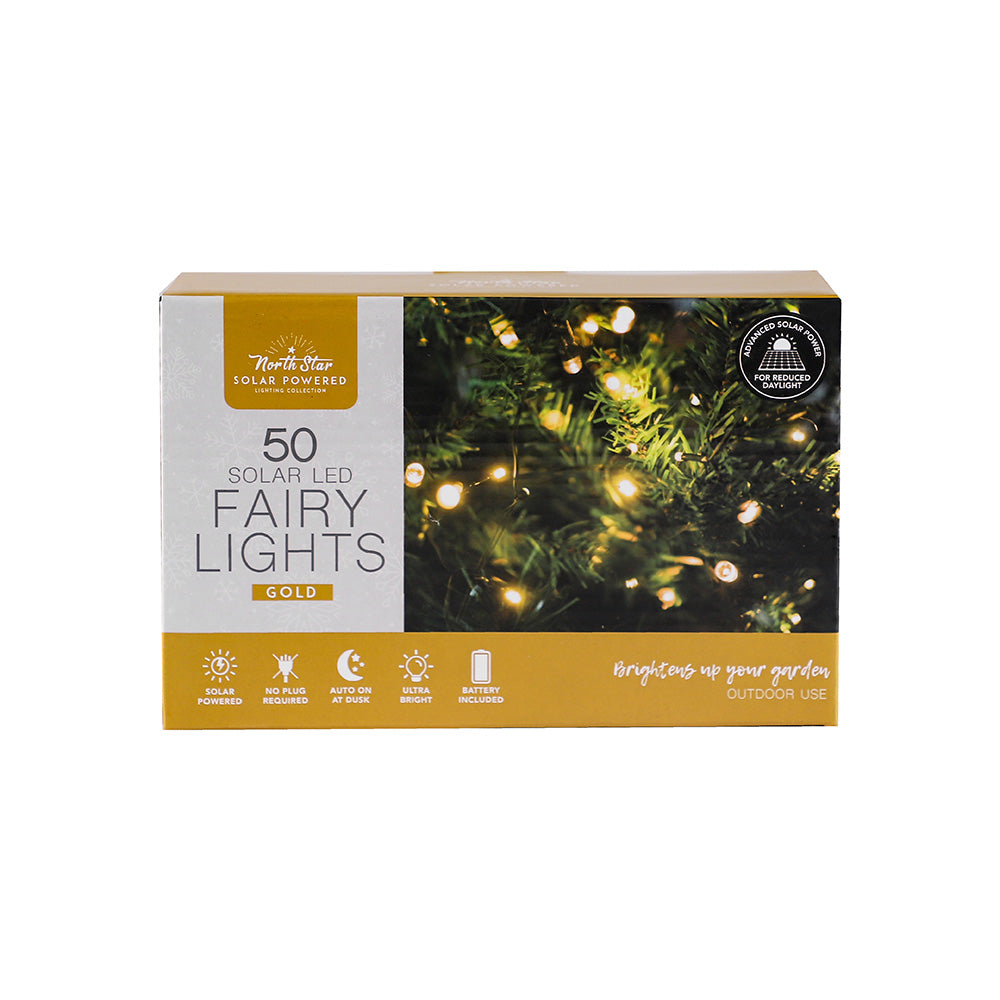 Winter Solar LED Lights Gold & Red 50