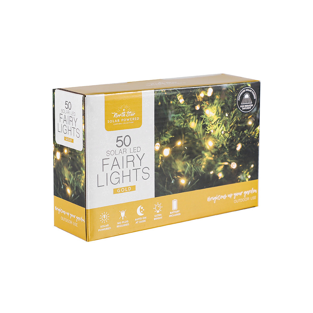 Winter Solar LED Lights Gold & Red 50