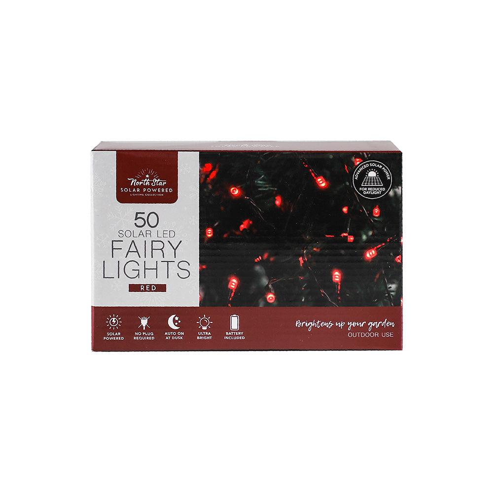 Winter Solar LED Lights Gold & Red 50