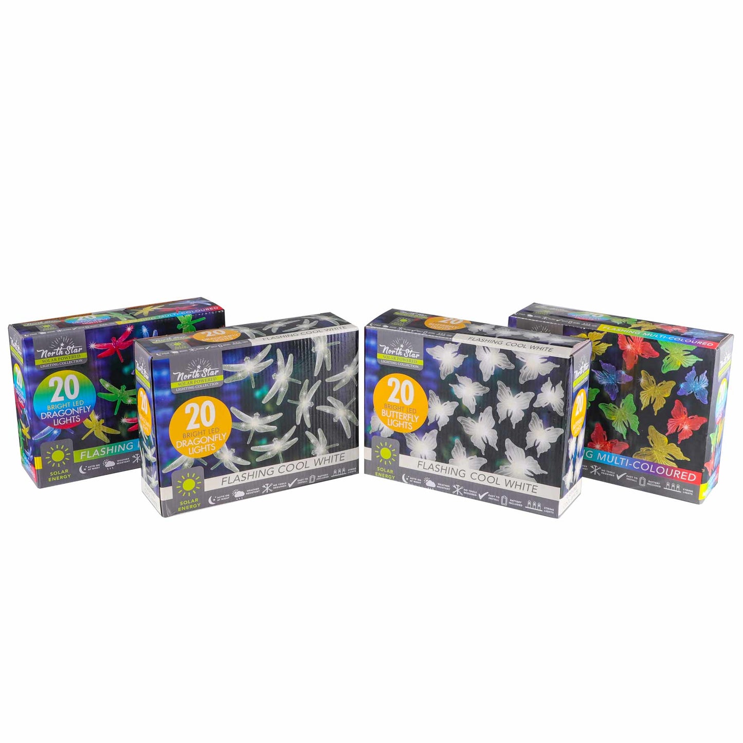 LED Dragonfly & Butterfly String Solar Lights 20