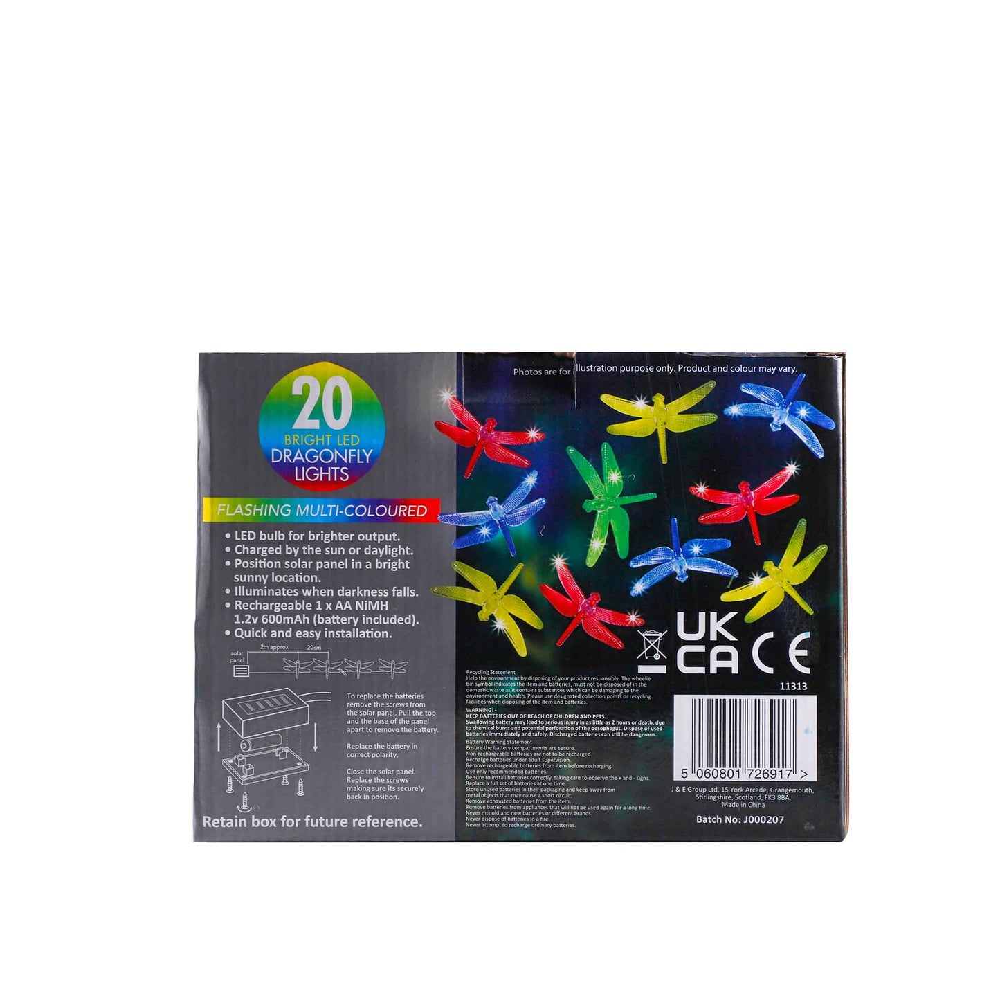 LED Dragonfly & Butterfly String Solar Lights 20