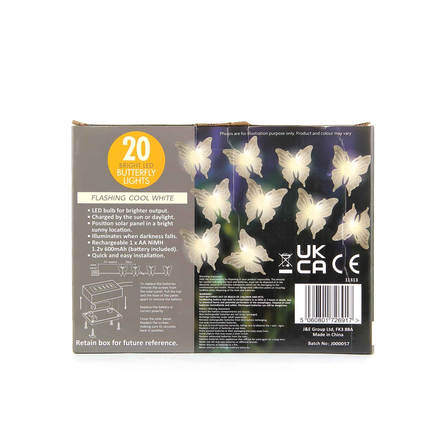 LED Dragonfly & Butterfly String Solar Lights 20