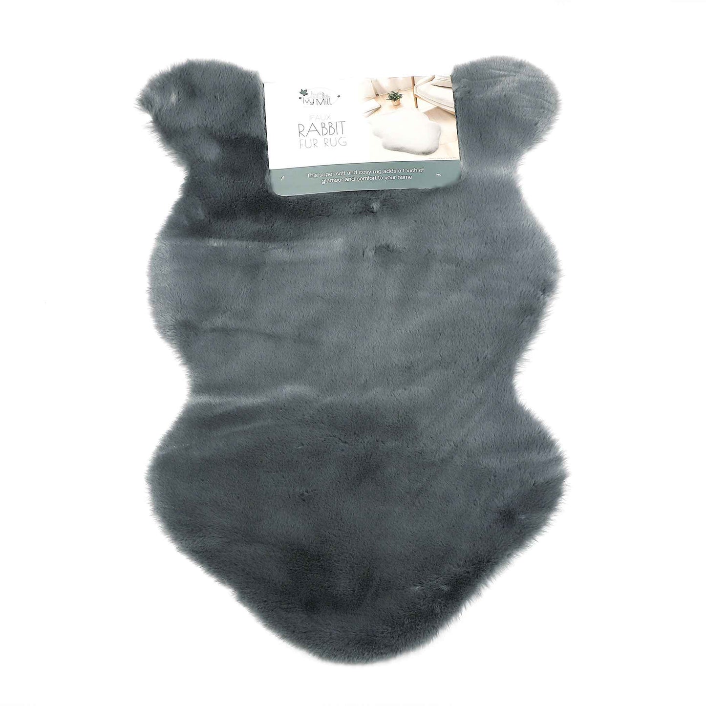 Faux Rabbit Fur Rug Pink&Grey&Charcoal&Cream
