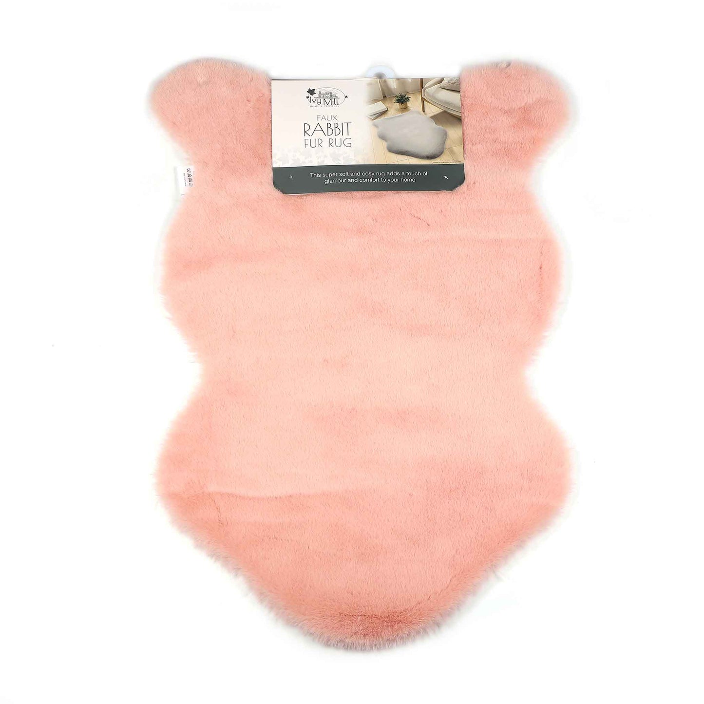 Faux Rabbit Fur Rug Pink&Grey&Charcoal&Cream
