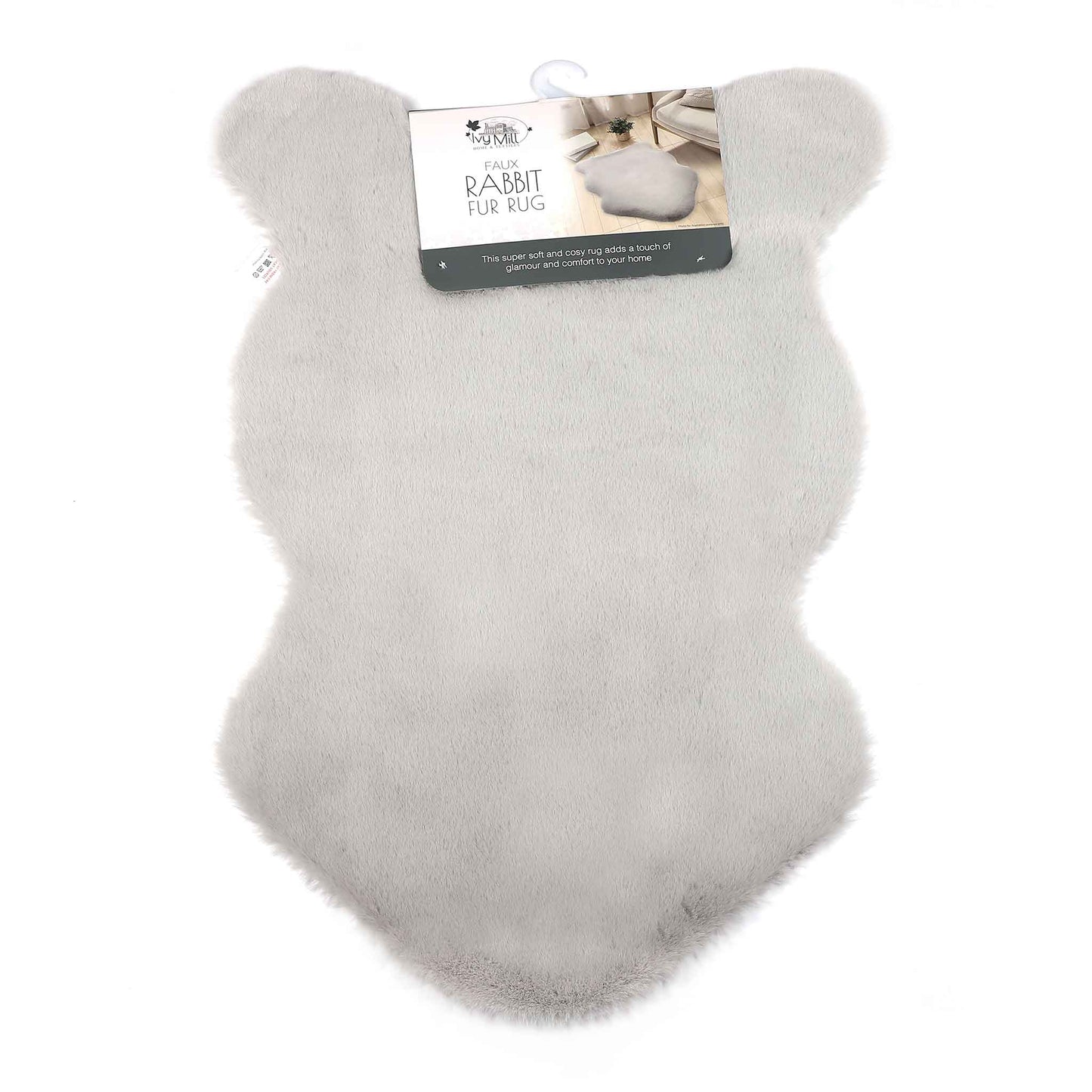 Faux Rabbit Fur Rug Pink&Grey&Charcoal&Cream