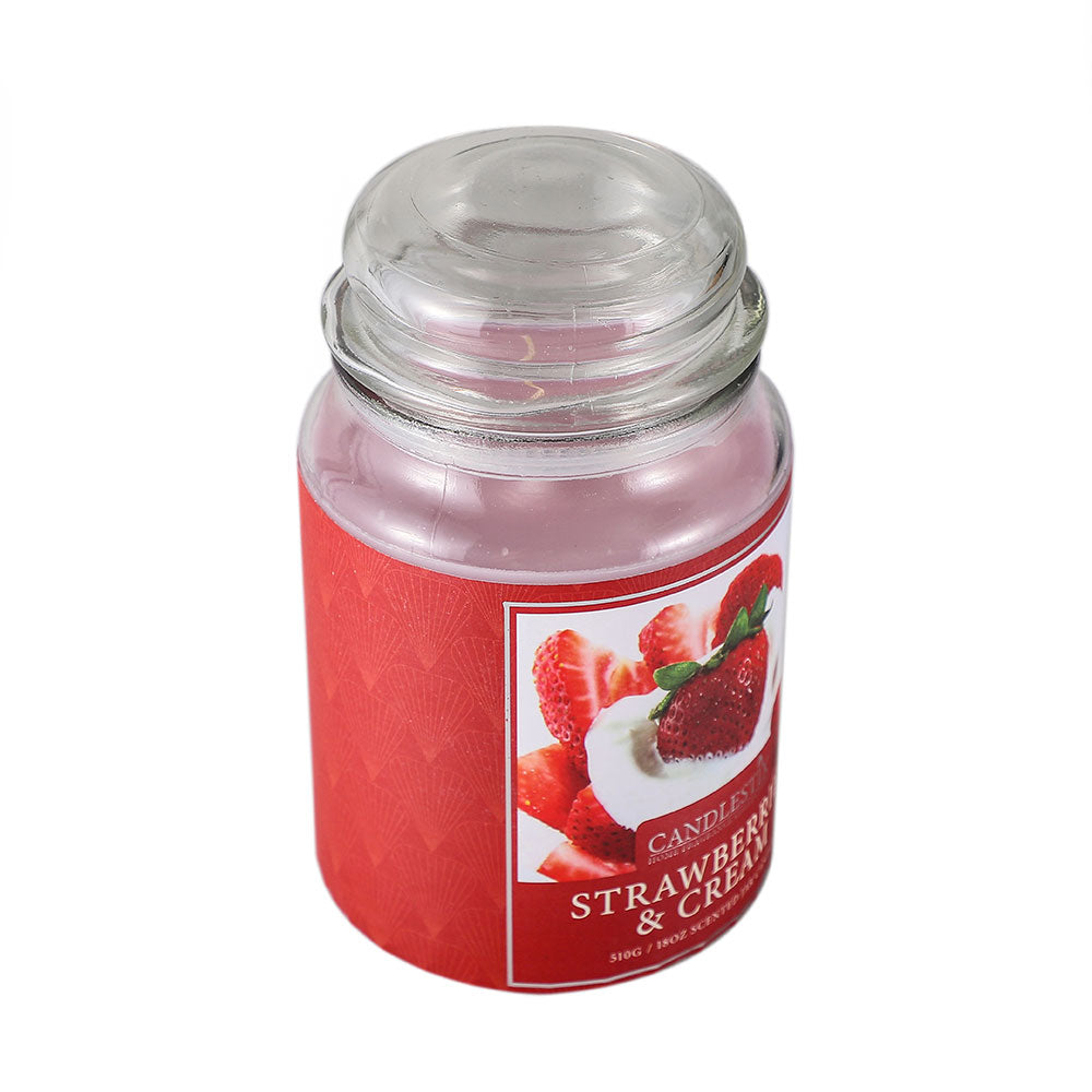 18Oz Scented Jar Candle Strawberries & Cream