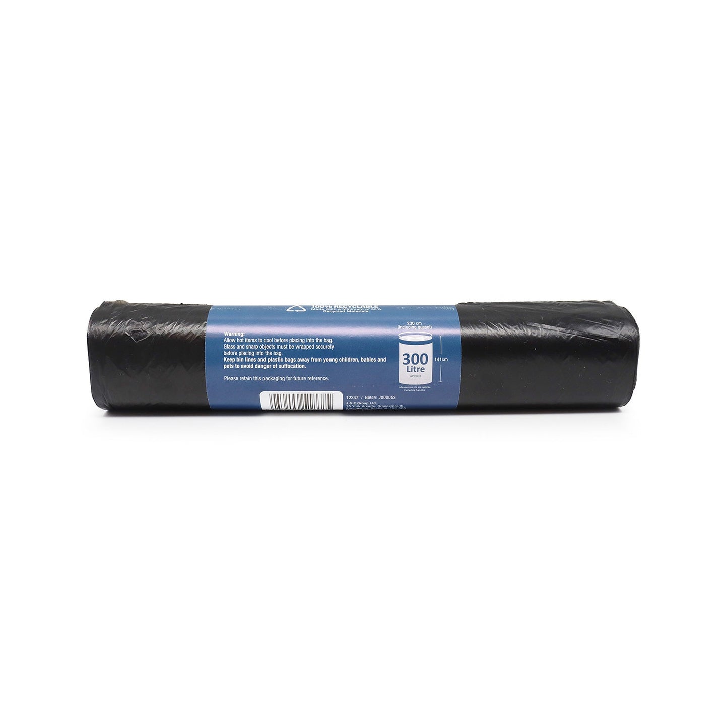 Black Wheelie Bin Liners 300L 15S
