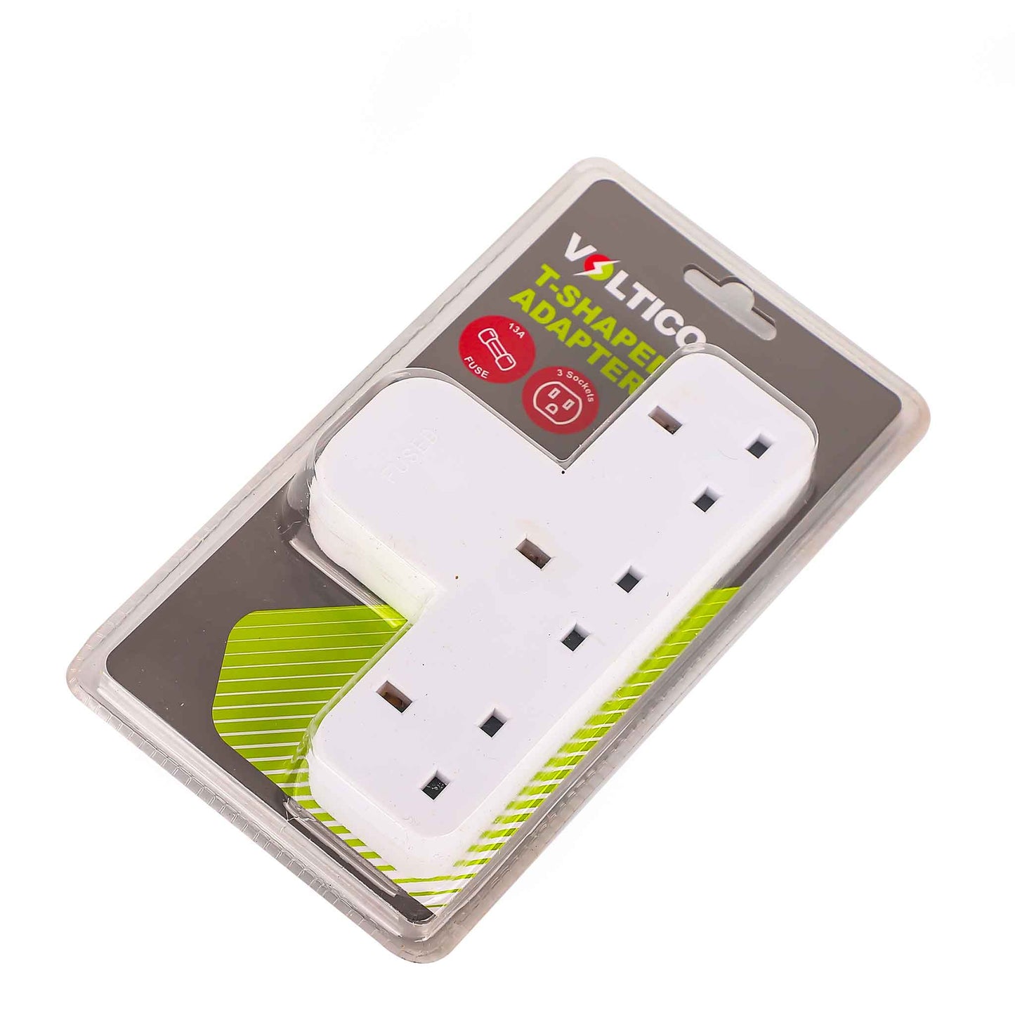 3 Way T-Shape Socket White Adaptor