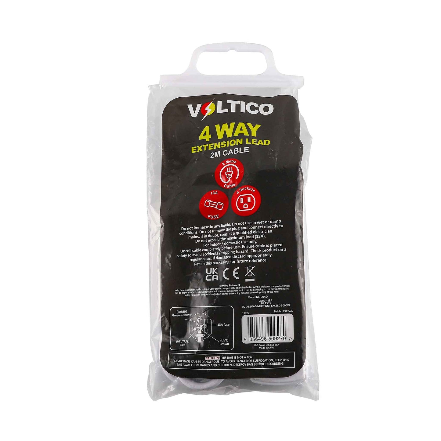 4 Way Extension Lead 2M