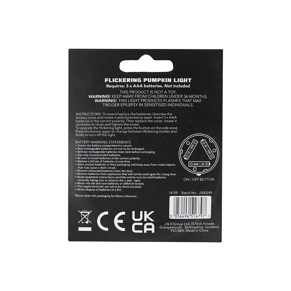 Yellow Flickering Pumpkin Light