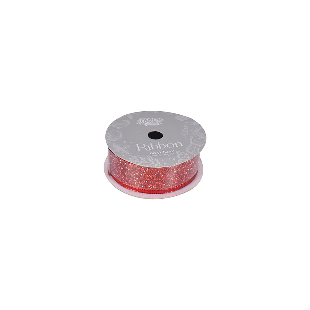 Christmas Glitter Ribbon 6ft