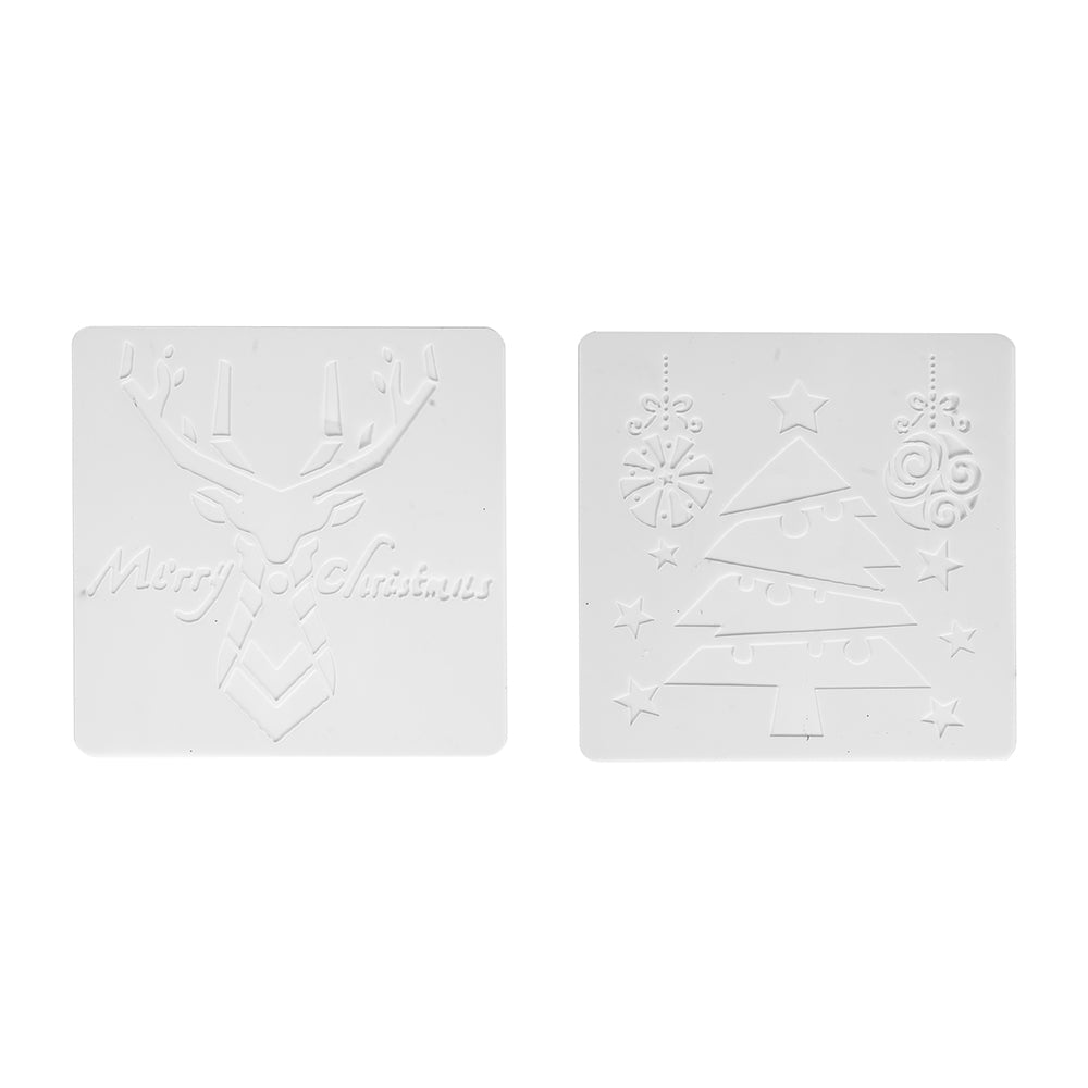 Reusable Christmas Cake Stencils 2Pack