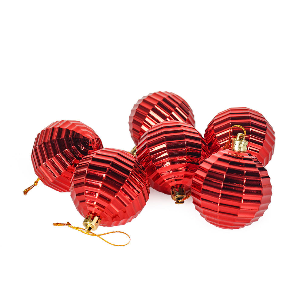 Christmas Baubles 6CM 6PCS Red