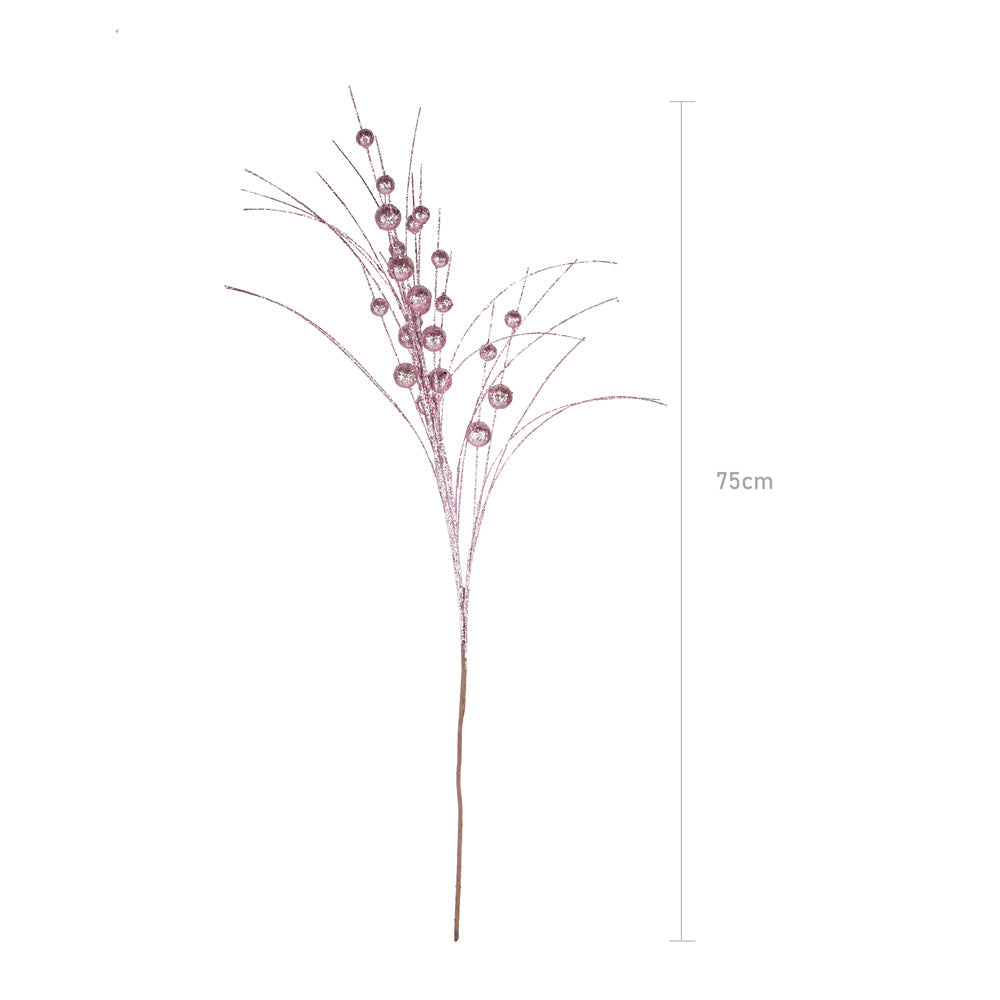 Christmas Glitter Berry Branch Pink