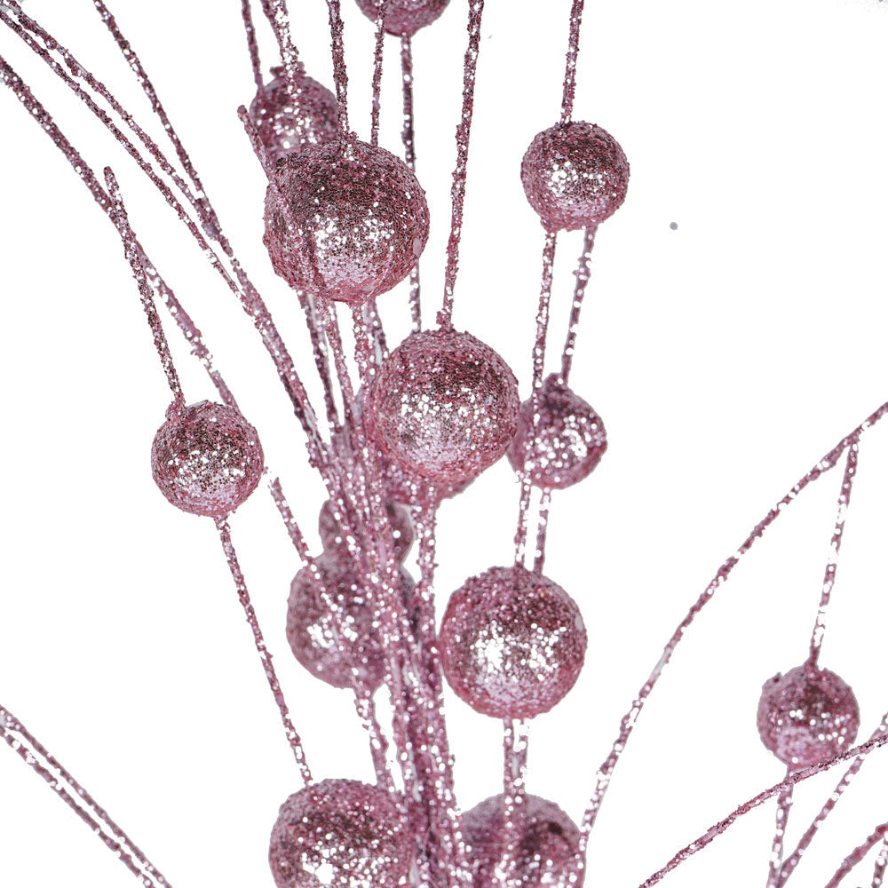 Christmas Glitter Berry Branch Pink