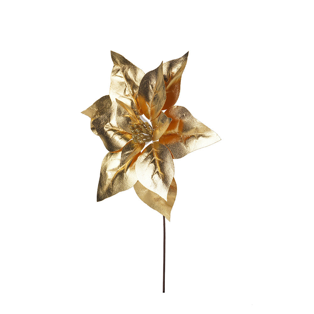 Artificial Gold Poinsettia Stem