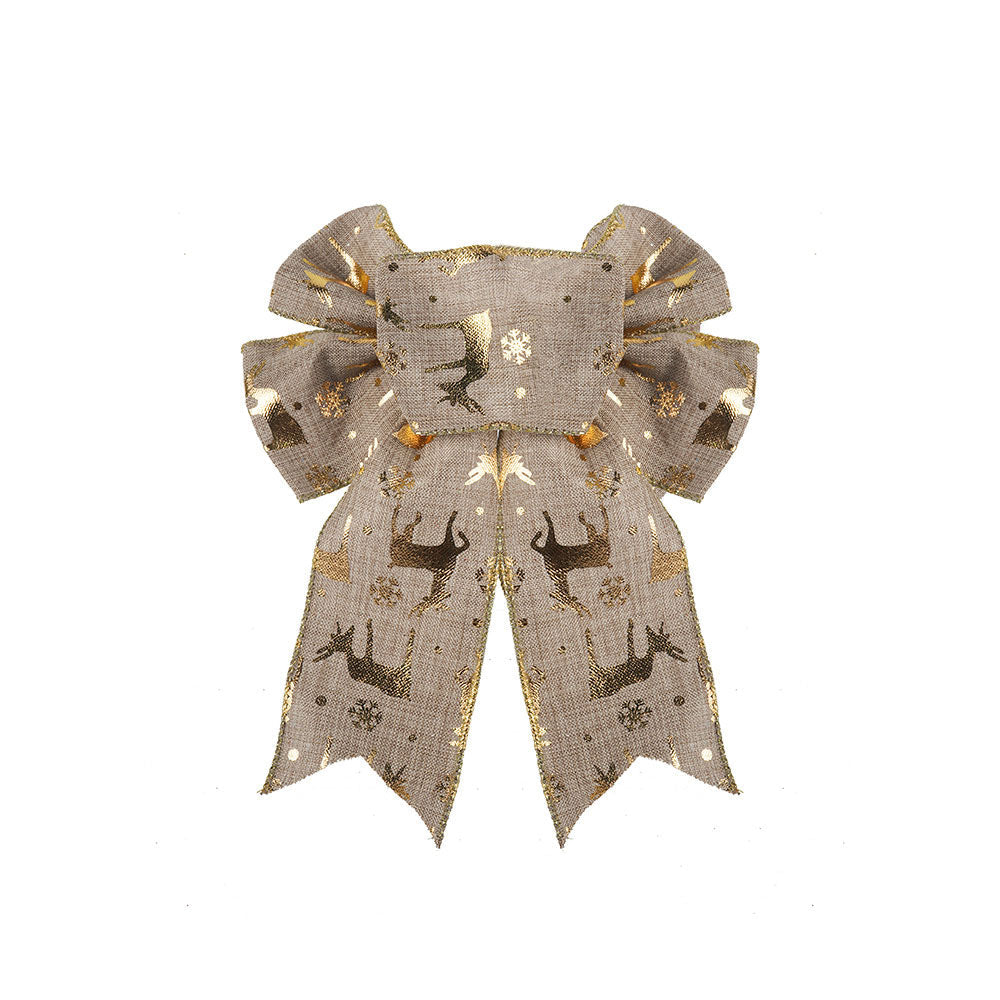 Artificial Bowknot Ornament Golden Reindeer